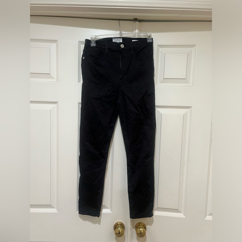 Frame Ali High Rise Cigarette Jeans Womens Size 27 Black Stretch